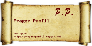 Prager Pamfil névjegykártya